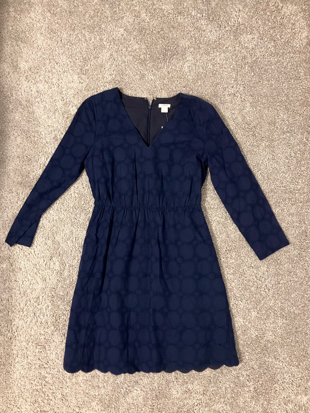 BNWT J Crew Navy Eyelet V-Neck Dress SIZE2